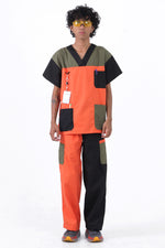 SCRUBS TOP - PINDAN BLOCKS