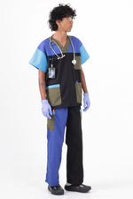 SCRUBS TOP - BLUE BLOCKS