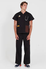 SCRUBS TOP - BLACK