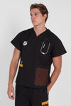 SCRUBS TOP - BLACK