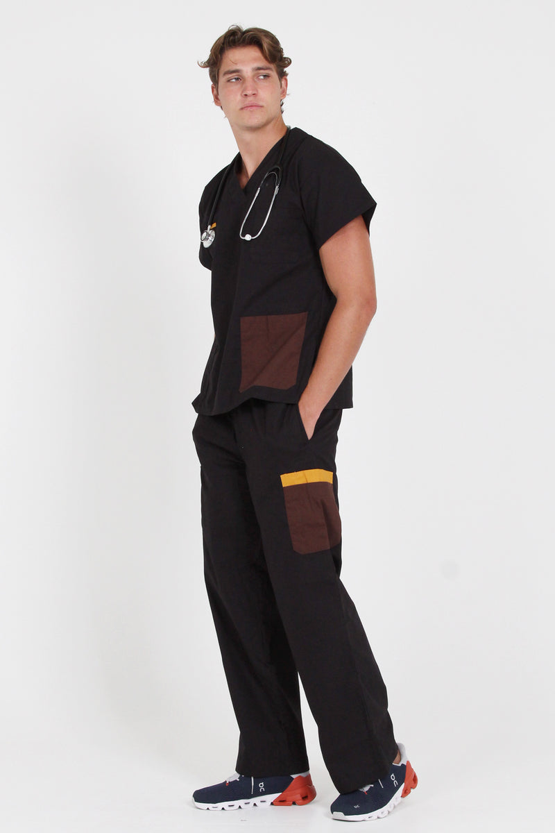 SCRUBS TOP - BLACK