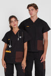 SCRUBS TOP - BLACK