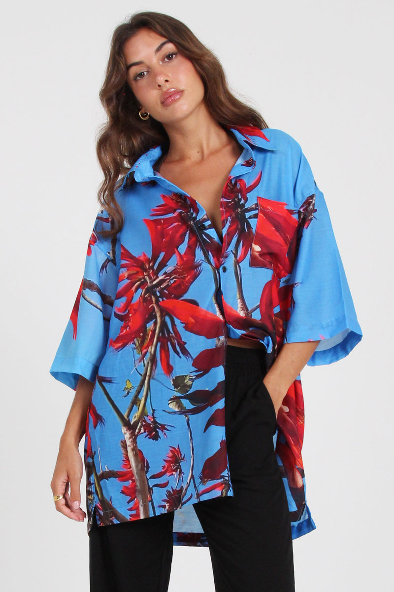 CRUISE SHIRT - FLAME TREES