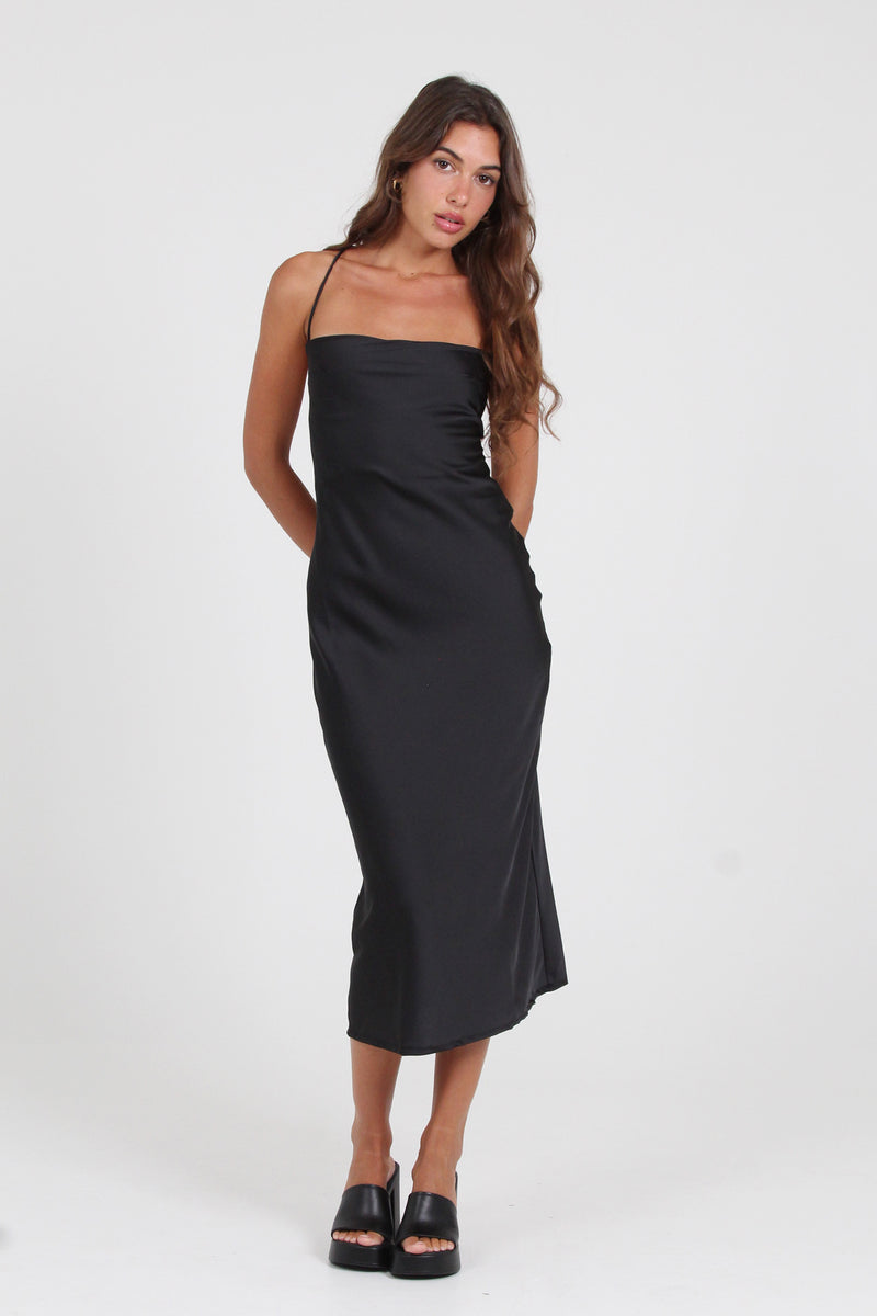 SPAGHETTI DRESS - BLACK Hickey Hardware SPAGHETTI DRESS - BLACK Hickey Hardware
