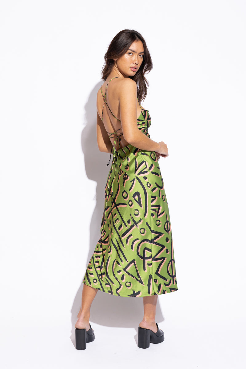 SPAGHETTI DRESS - APPLE